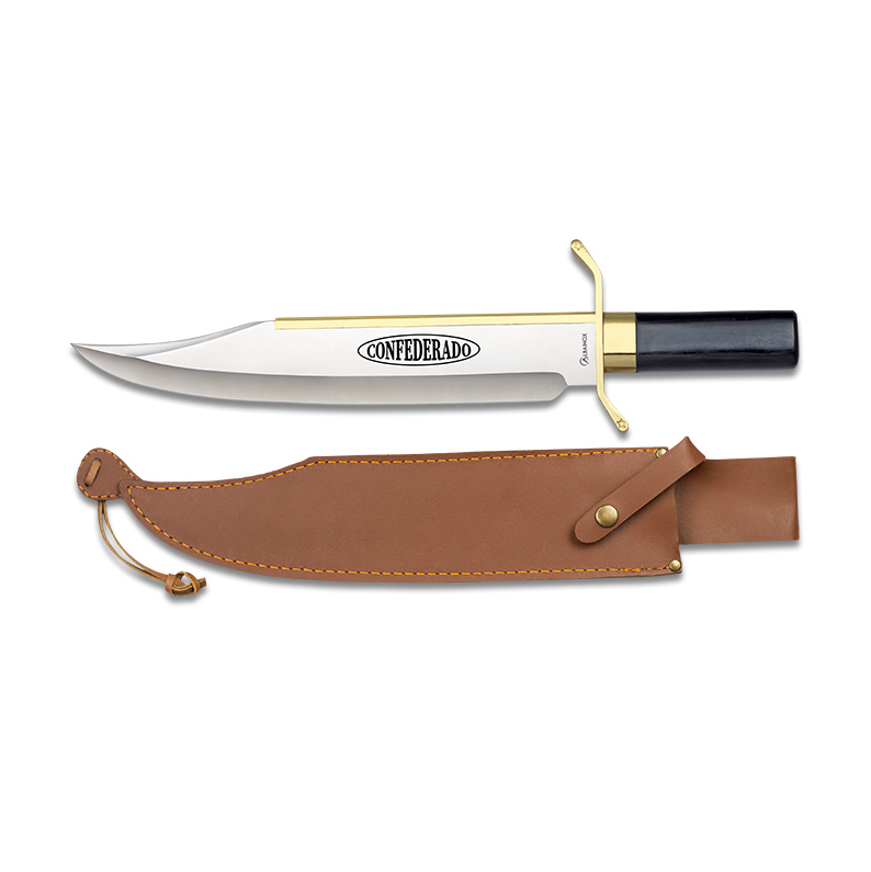 Confederate hunting knife with wooden handle and 34.8 cm blade
