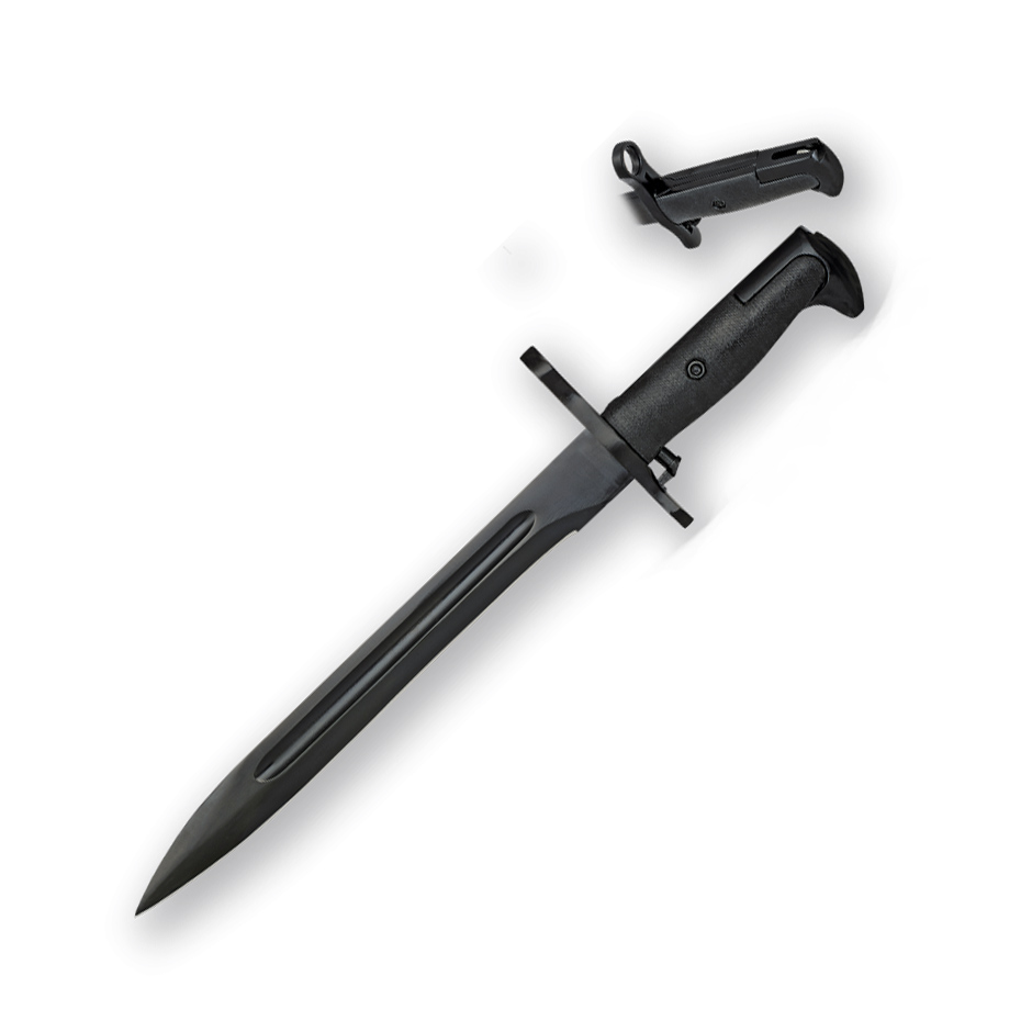 Baïonnette tactique avec lame noire de 25 cm