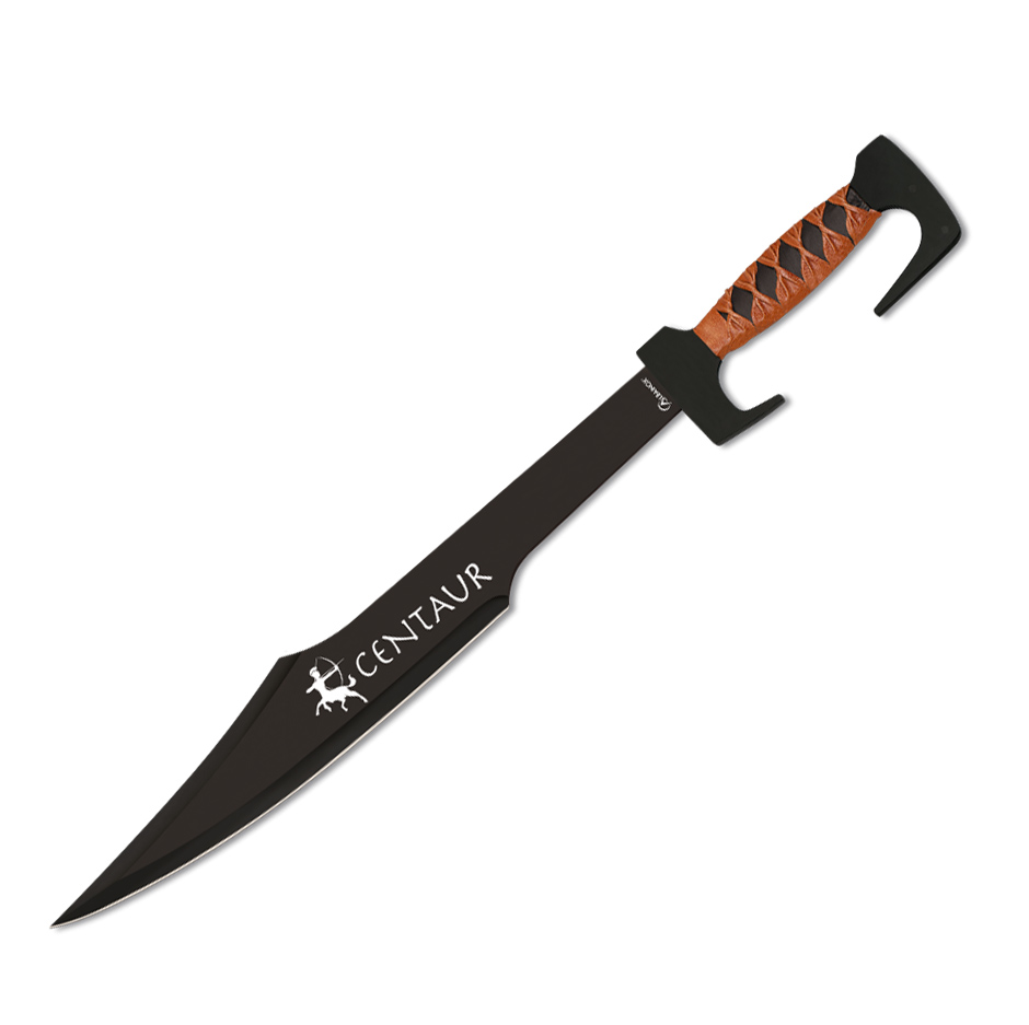 Machette tactique avec lame noire de 45,5 cm et manche en acier e...