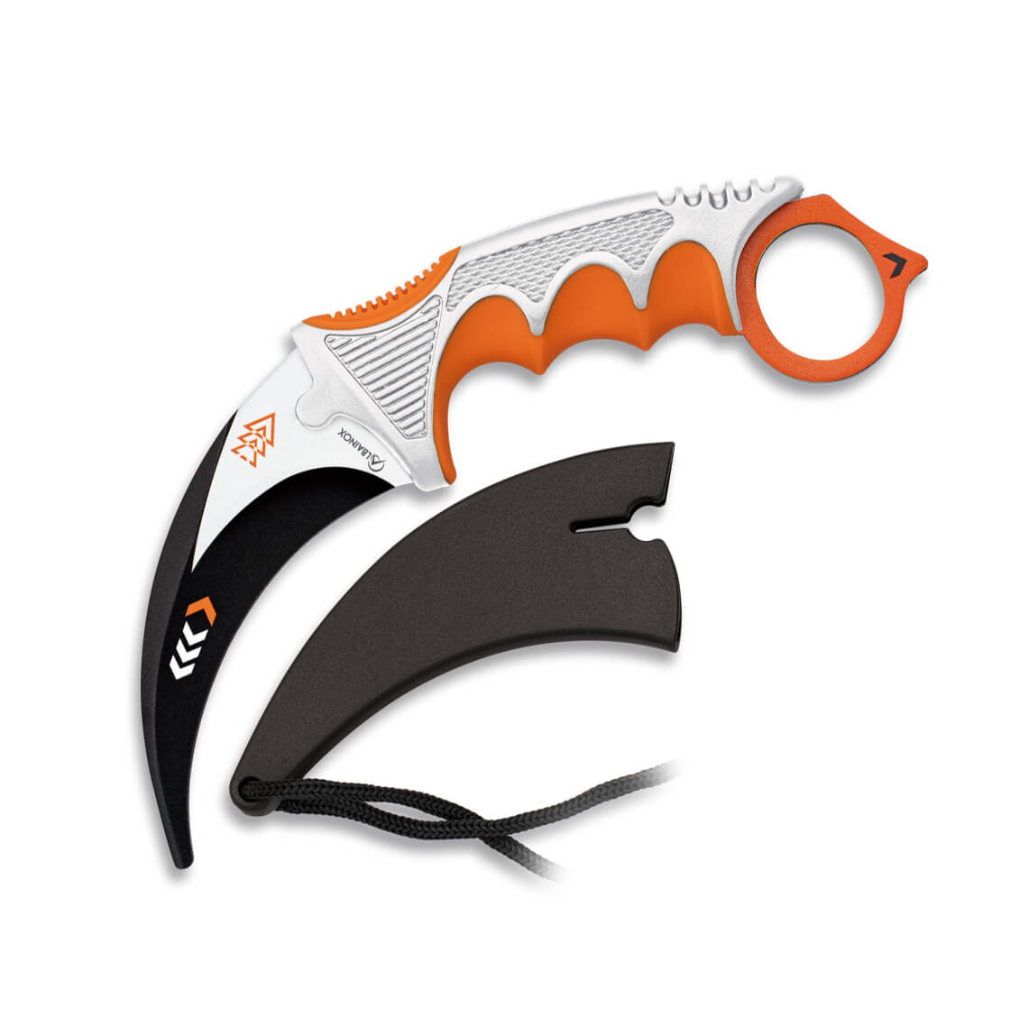 Faca de treino karambit com lâmina cega de 9 cm e ABS e cabo de b...