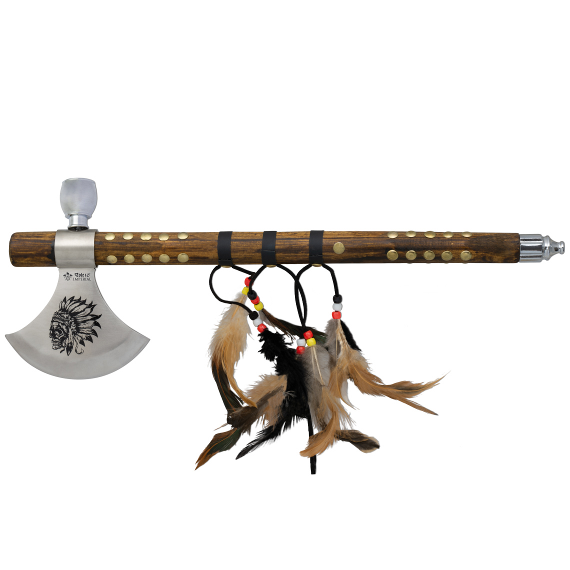 Machado indiano com cabo de madeira e comprimento total de 47,5 cm