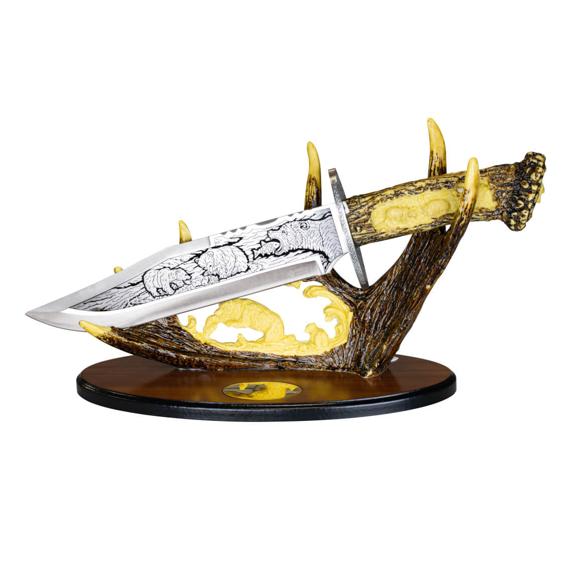 Dekorationsmesser aus Kunstharz mit geschnitztem Griff und verzie...