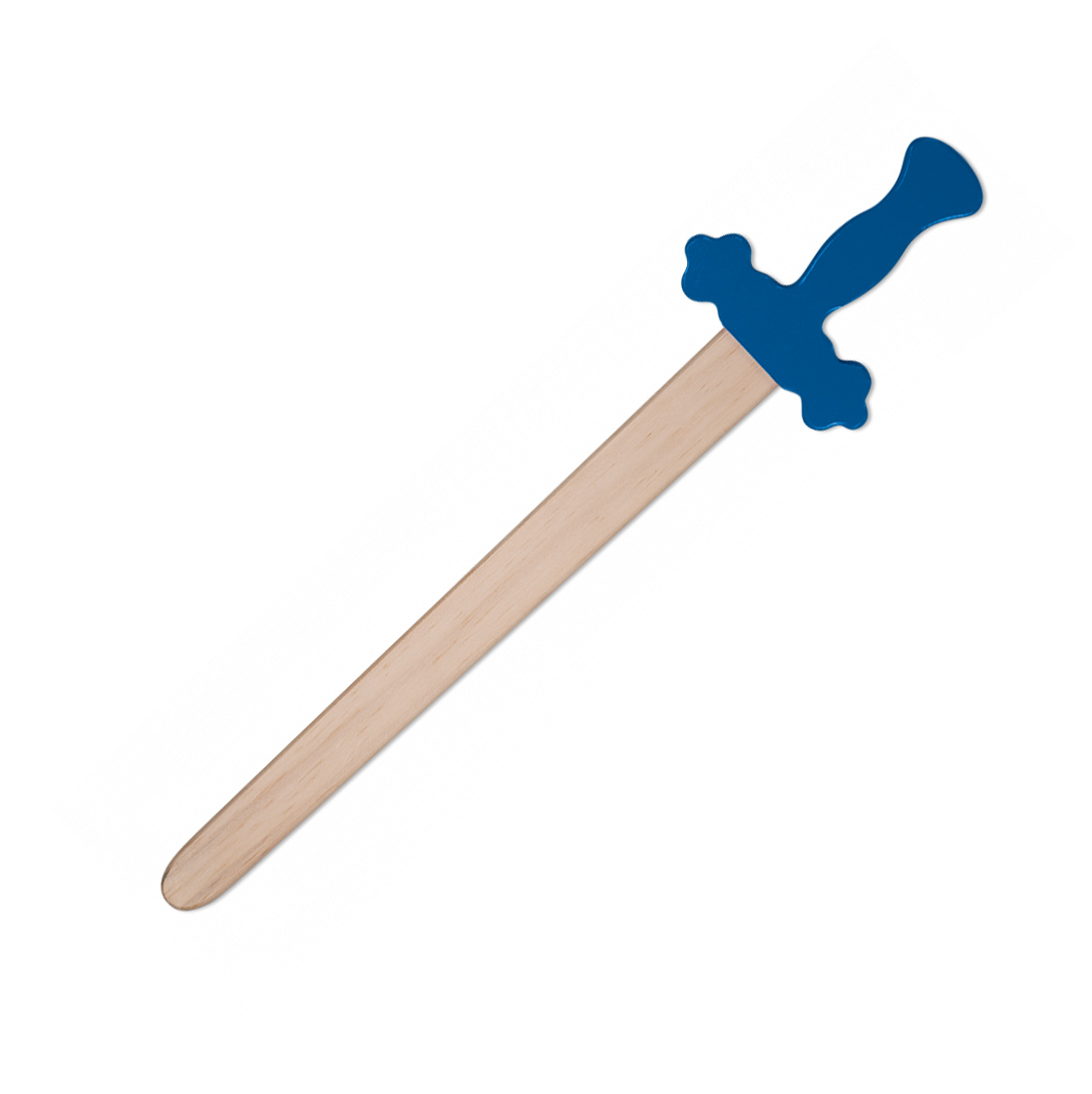 Holzschwert mit blauem Griff und einer Länge von 53,5 cm