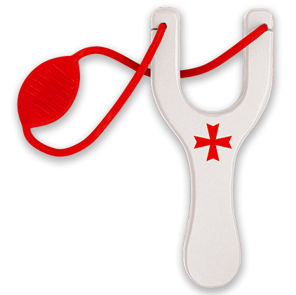 Funda em madeira lacada a branco com cruz templária e borracha ve...