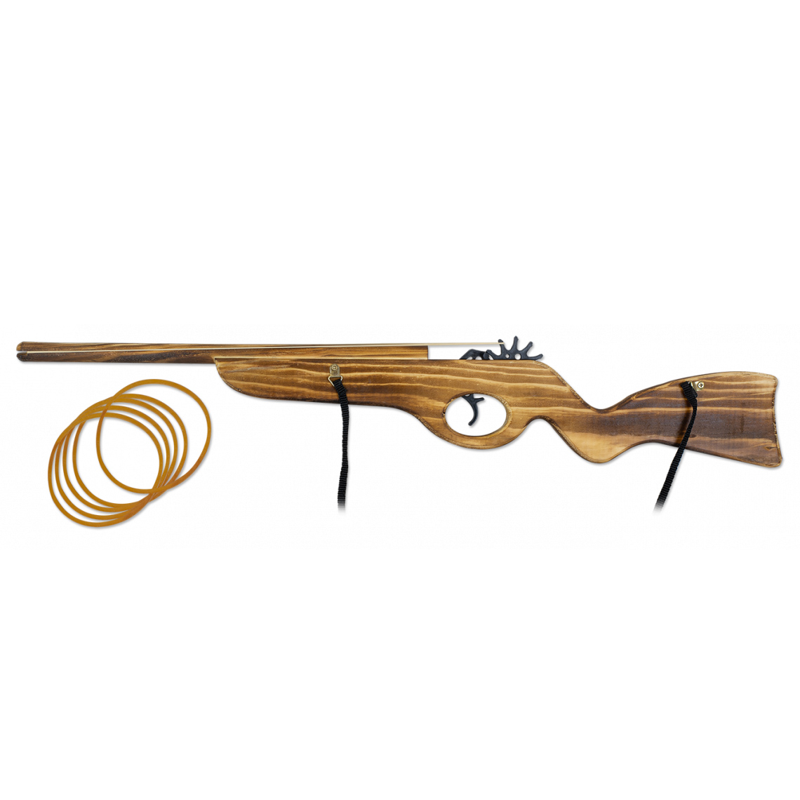 Schrotflinte aus Holz mit Gummibändern