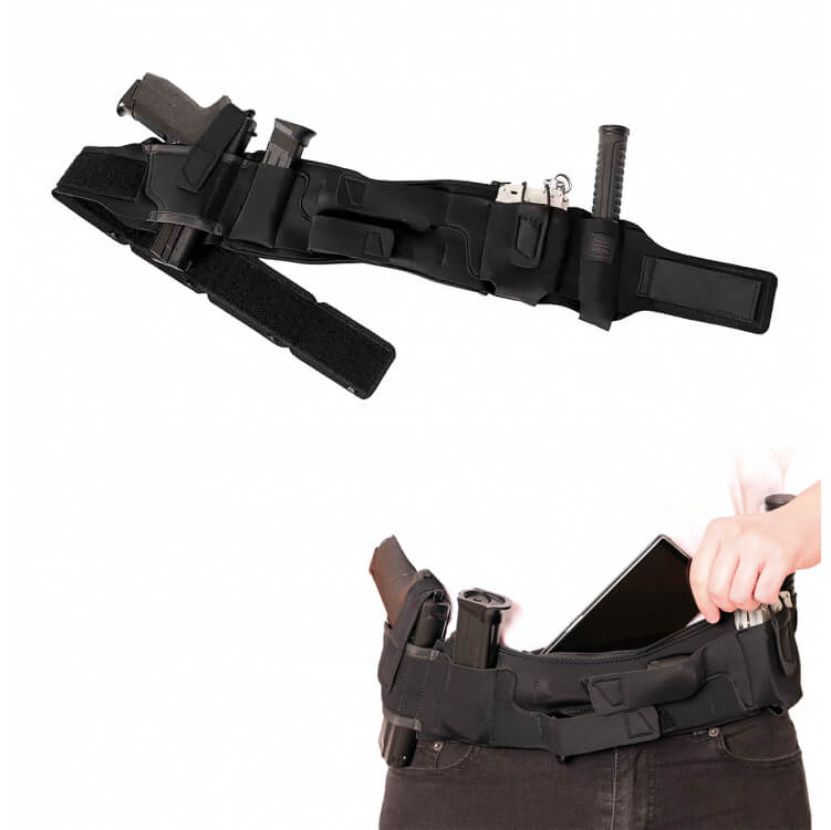 Cinturón de neopreno negro GK para arma automática y accesorios