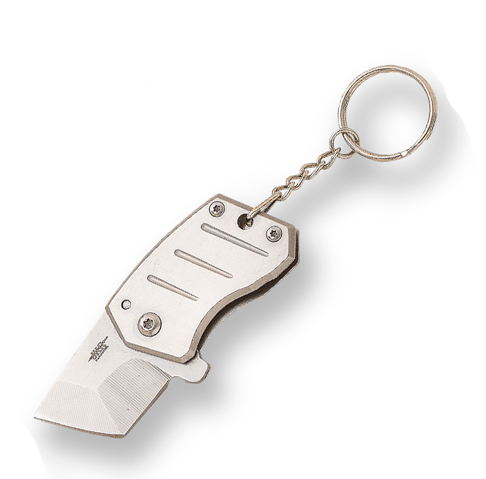 JKR Schlüsselanhänger-Messer mit satiniertem Griff und 3 cm Kling...