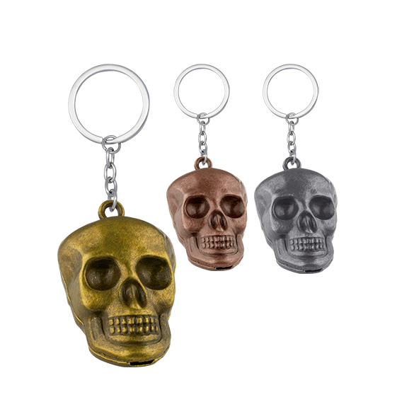Blister 12 llaveros calavera fabricado de zamak