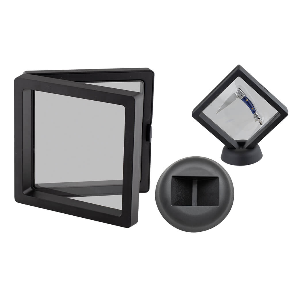 Présentoir avec porte-couteau noir 9x9 cm