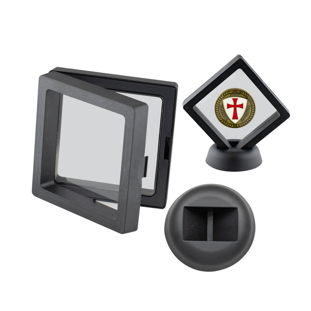 Présentoir avec support noir pour couteau 7x7 cm