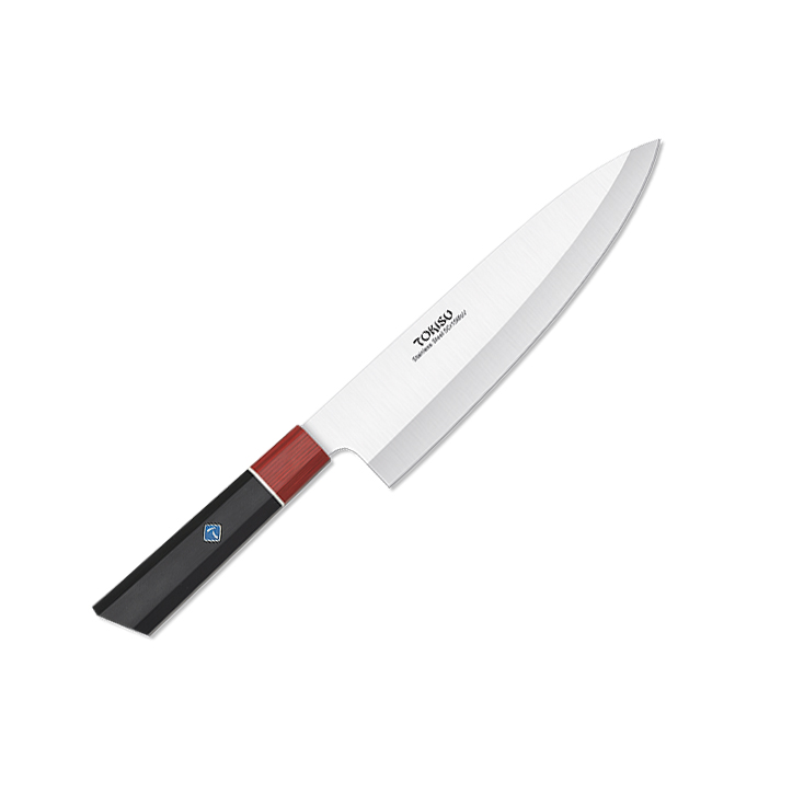 Gyuto-Küchenmesser mit 21,5 cm Klinge und schwarzem und rotem G10...
