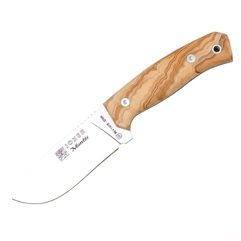 Cuchillo de caza Joker Montés con mango de madera de olivo y hoja...