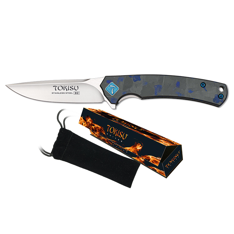 Taktisches Tokisu-Messer mit G10- und Kohlefasergriff und 6,8 cm Klinge