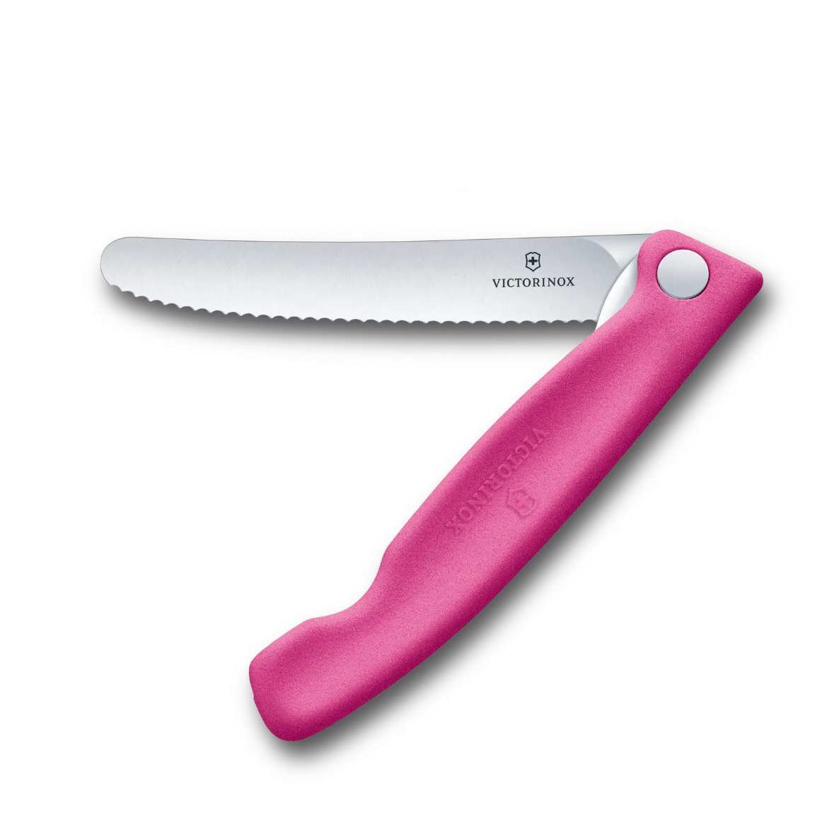 Victorinox Swiss Classic klappbares Tafelmesser mit Wellenschliff, rosafarbener Griff