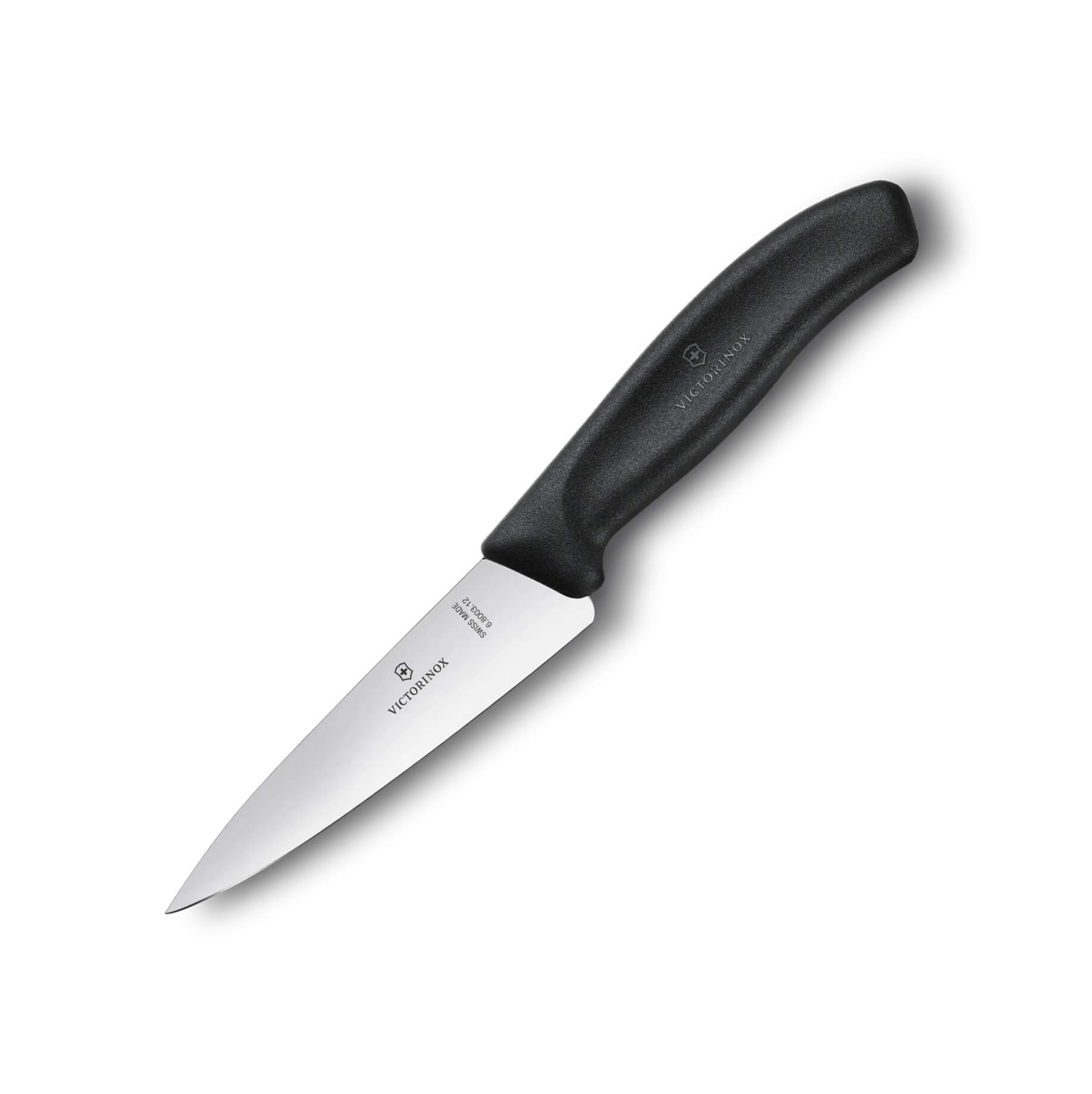 Couteau de chef Victorinox avec manche noir avec lame de 12 cm et...