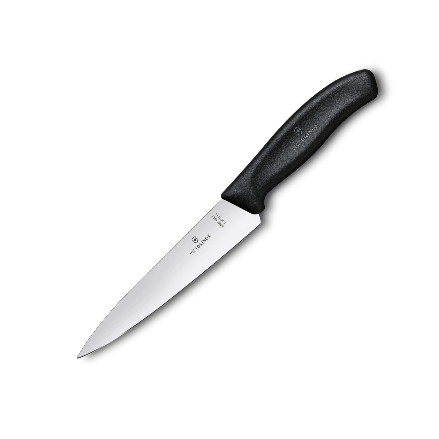 Couteau de chef Victorinox avec manche noir avec lame de 15 cm et...
