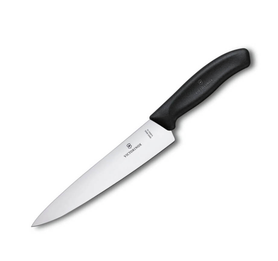 Victorinox Kochmesser mit schwarzem Griff, 19 cm Klinge und glatt...