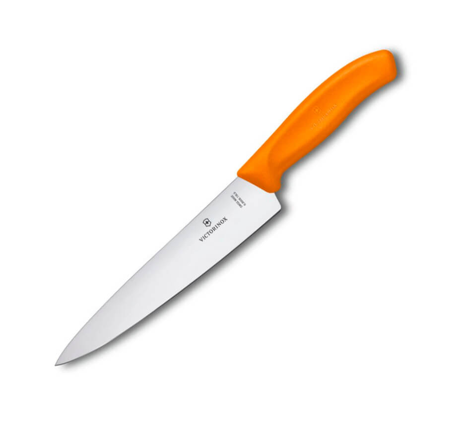 Victorinox Kochmesser mit orangefarbenem Griff, 19 cm Klinge und ...