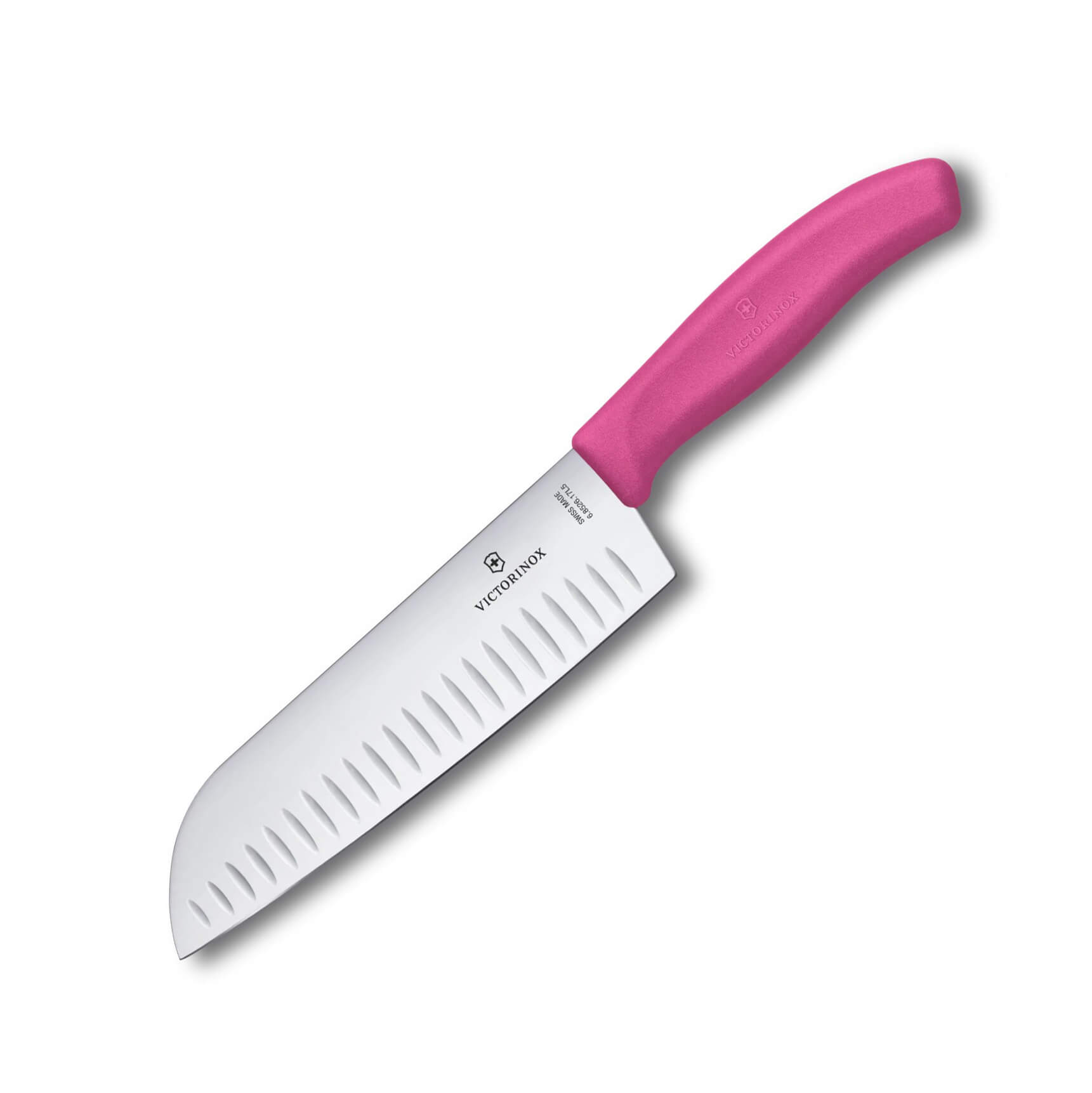 Victorinox Waben-Santokumesser mit rosa Griff, 17 cm Klinge und g...