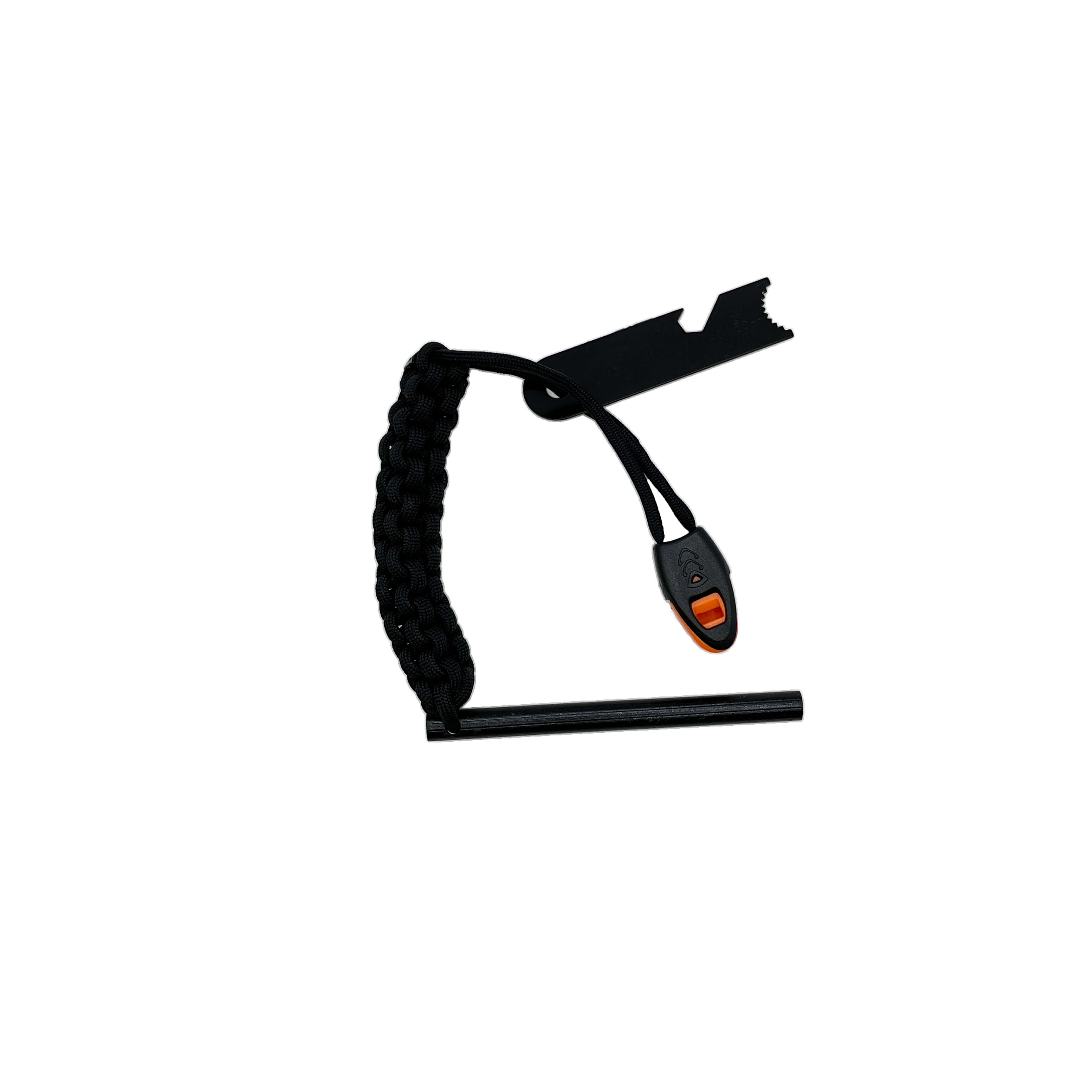 Coltello bushcraft Amarok-4F con manico in micarta nera e lama piatta da 4" con selce