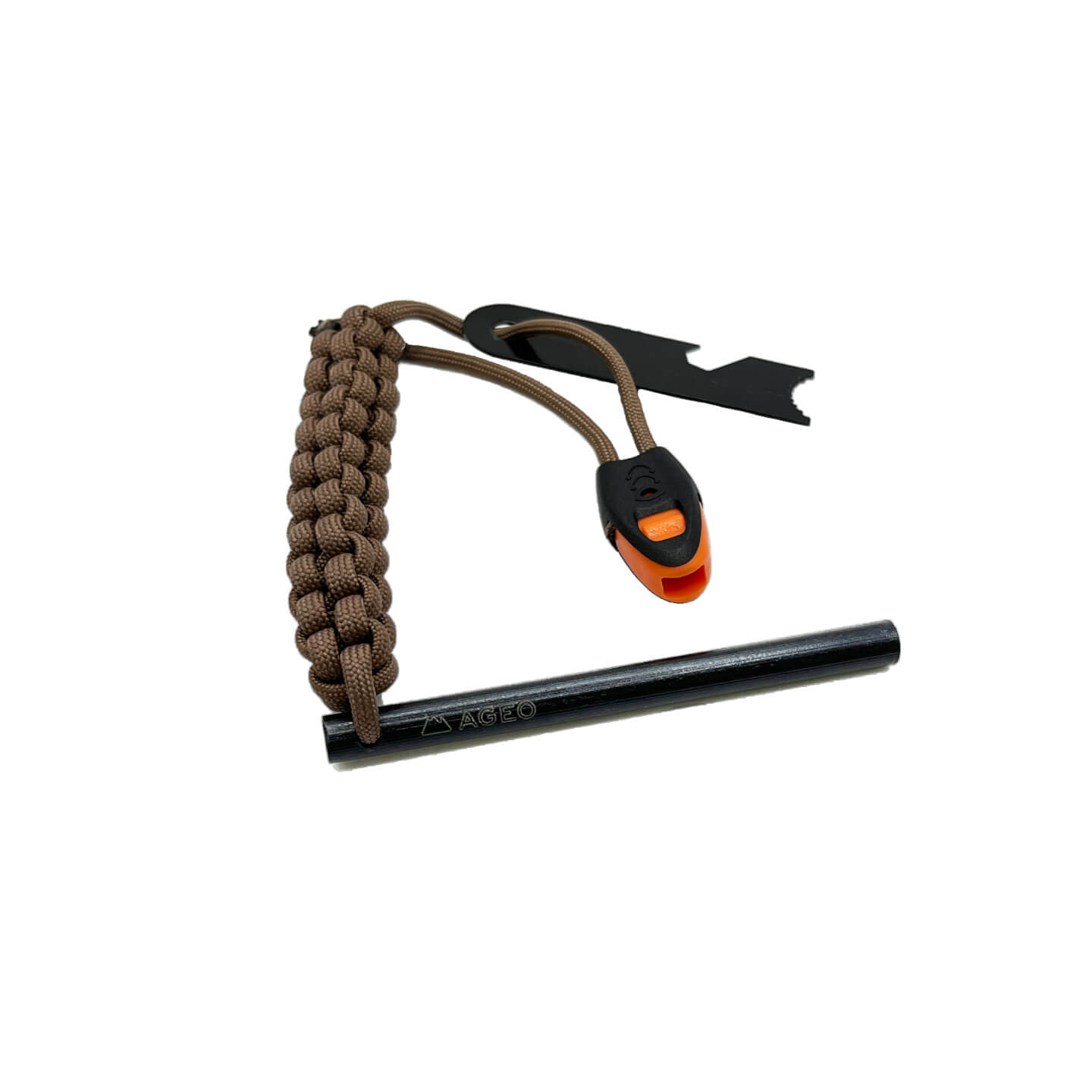 Amarok-4S Bushcraft-Messer mit Griff aus Olivenholz und 4-Zoll-Klinge aus Scandi-Guss mit Feuerstein