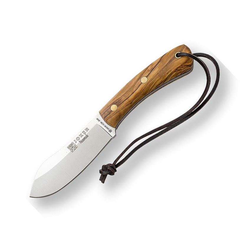 Cuchillos bushcraft con mango de madera de olivo Joker Nessmuk co...