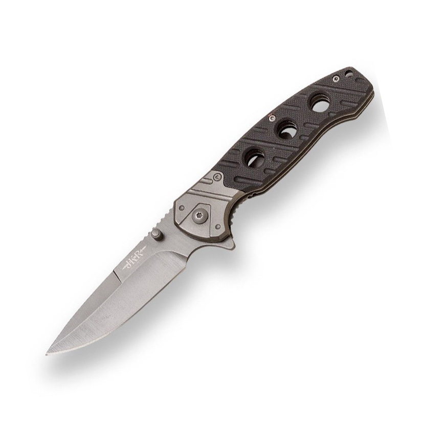 Taktisches Klappmesser mit schwarzem Fibergriff und 8,7 cm Klinge...