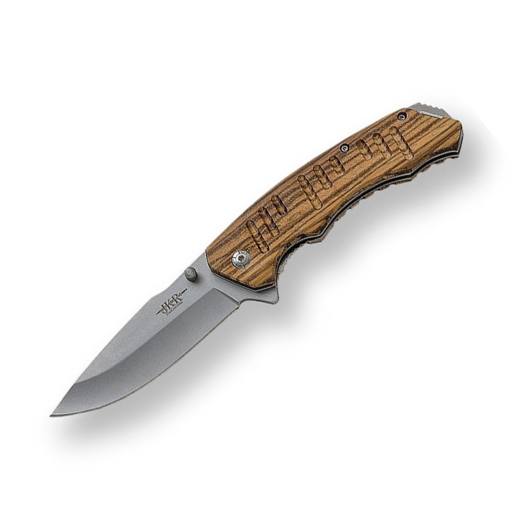 Sportmesser mit Zebraholzgriff und 9 cm Klinge