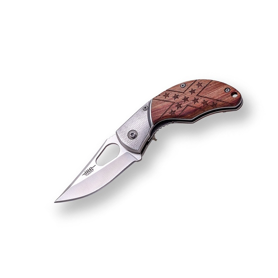 Sportmesser mit Palisandergriff mit Zwinge und 6,2 cm Klinge