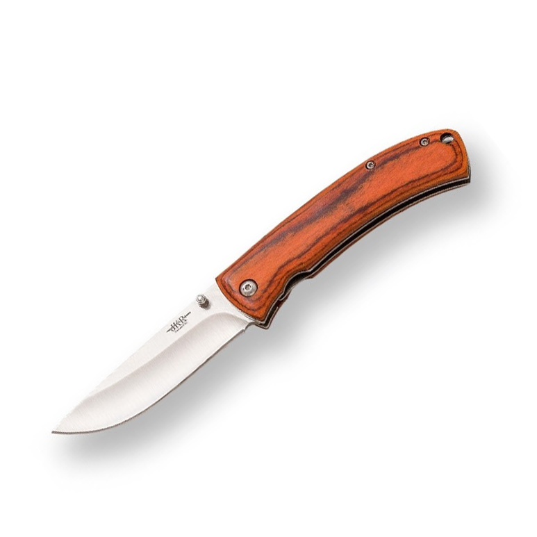 Sportmesser mit rotem Holzgriff und 8,3 cm Klinge