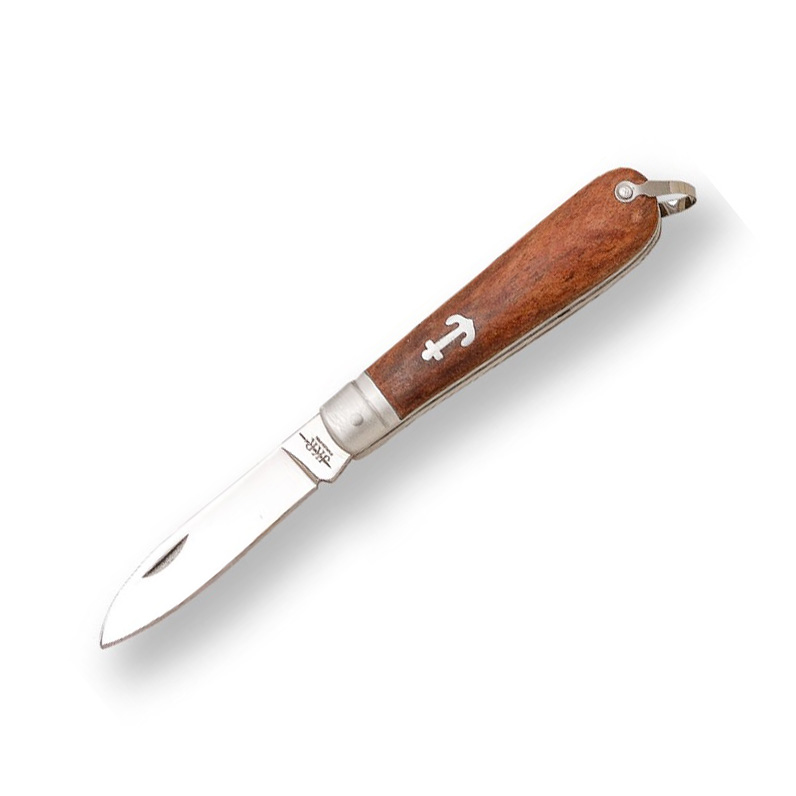 Couteau de poche de marin avec manche en bois et lame de 7,5 cm