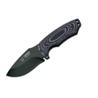 Couteau Cudeman Mini Beret. Manche en micarta noir. Étui en cuir