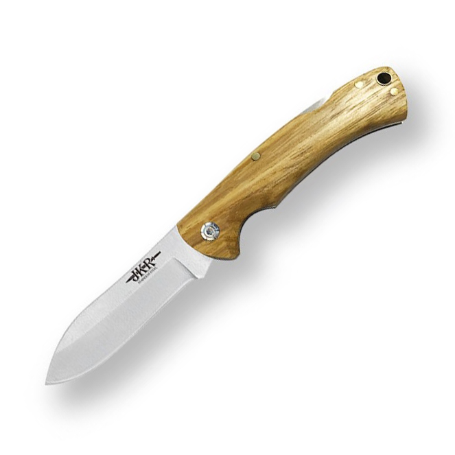 Couteau de poche avec manche en bois de zèbre et lame de 7,8 cm