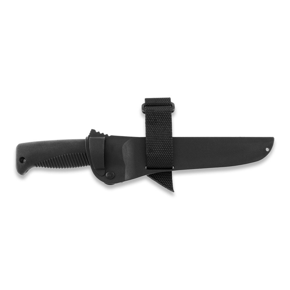 Coltello Puukko M95 Ranger con impugnatura in TPE nero e fodero in composito nero
