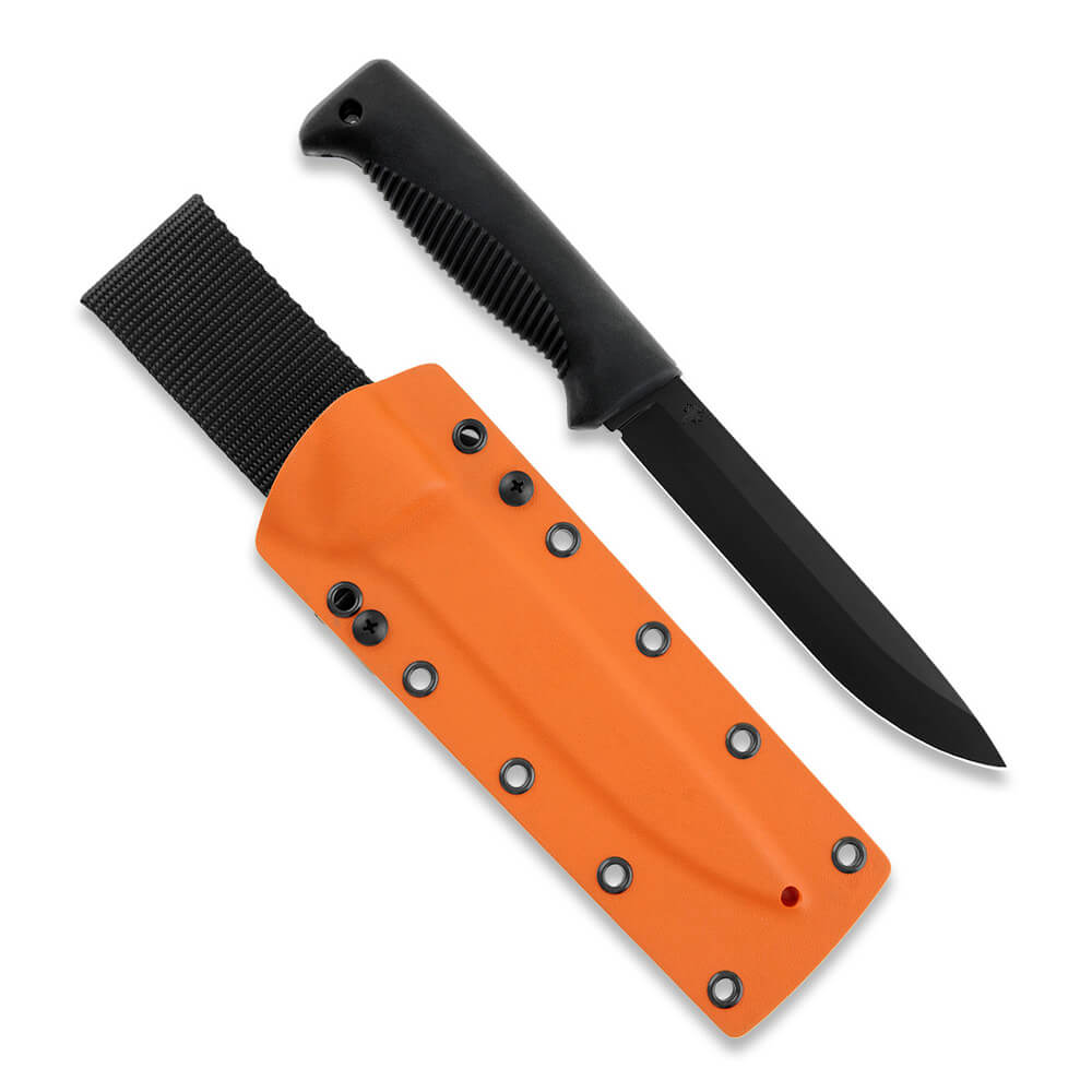 Cuchillo M95 Ranger Puukko con hoja teflonada, mango de TPE negro...