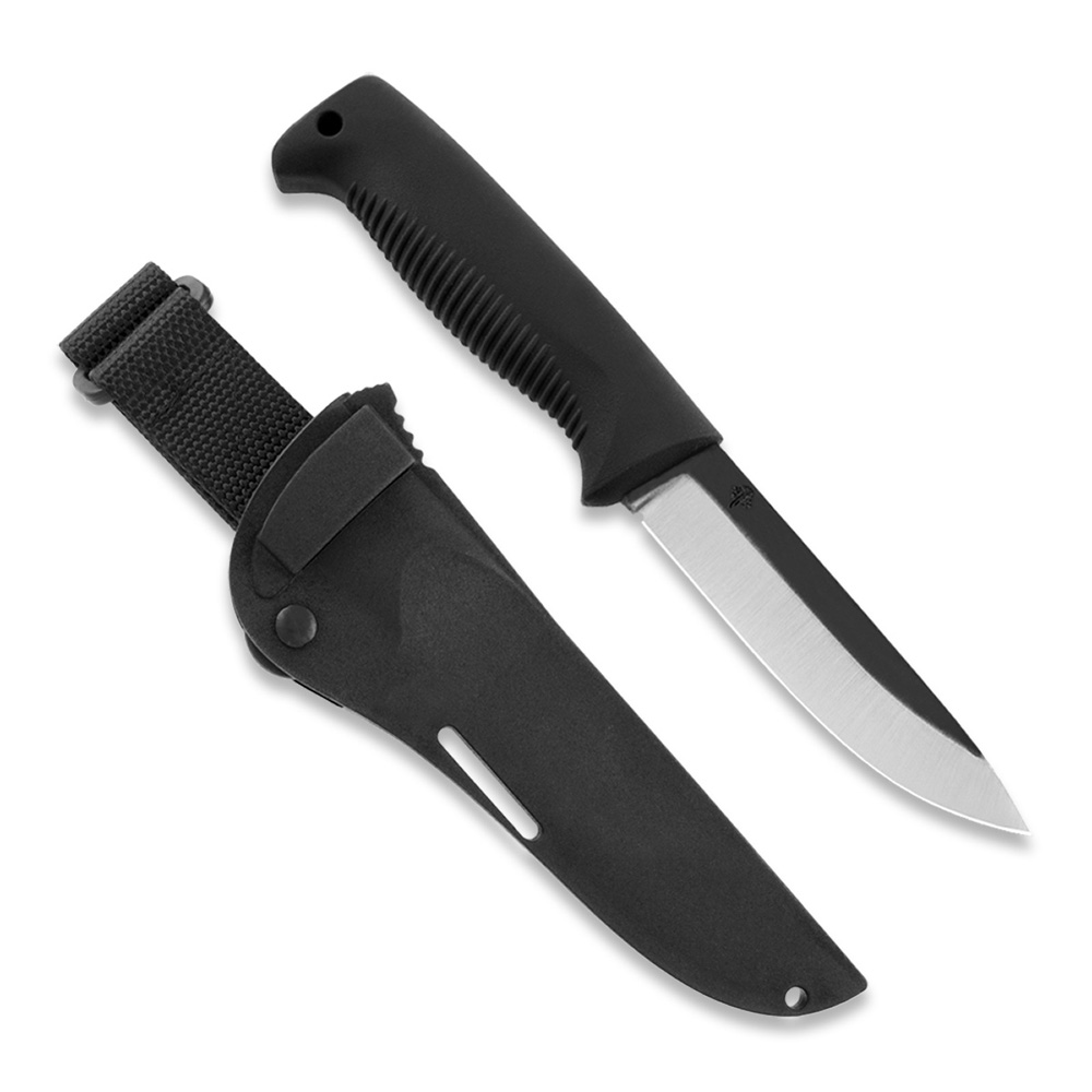 Cuchillo M07 Ranger Puukko con mango de TPE negro y funda de comp...