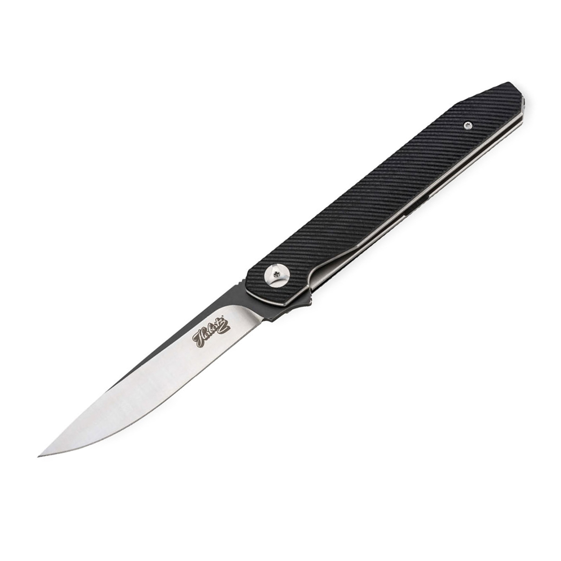 Pocket knife with 10.5 cm stonewash blade and black G10 handle