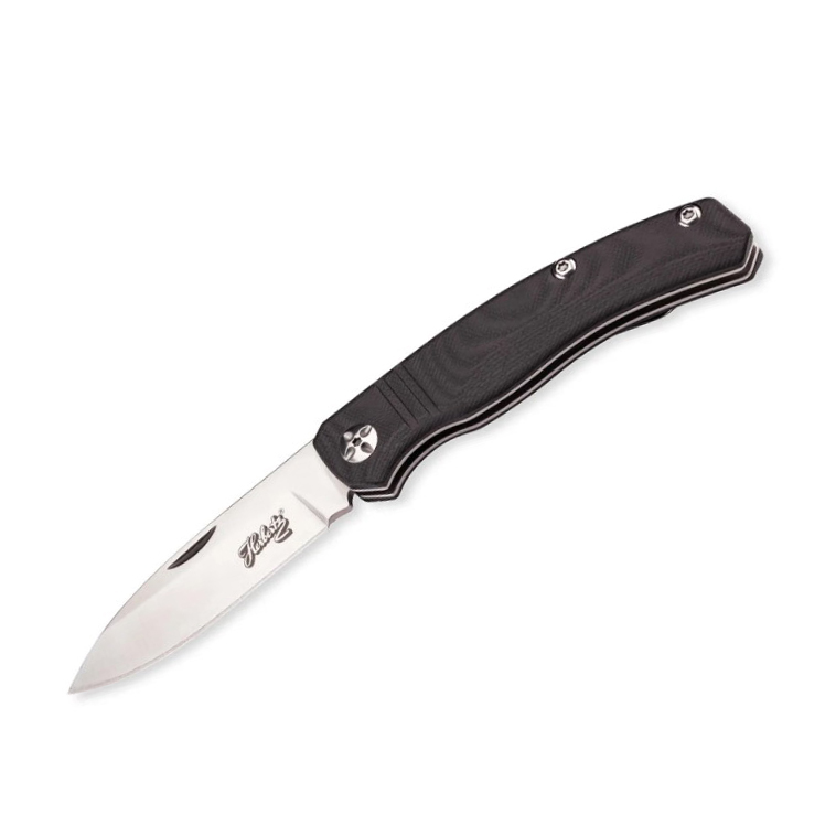 Pocket knife with 8 cm stainless steel blade and black G10 handle