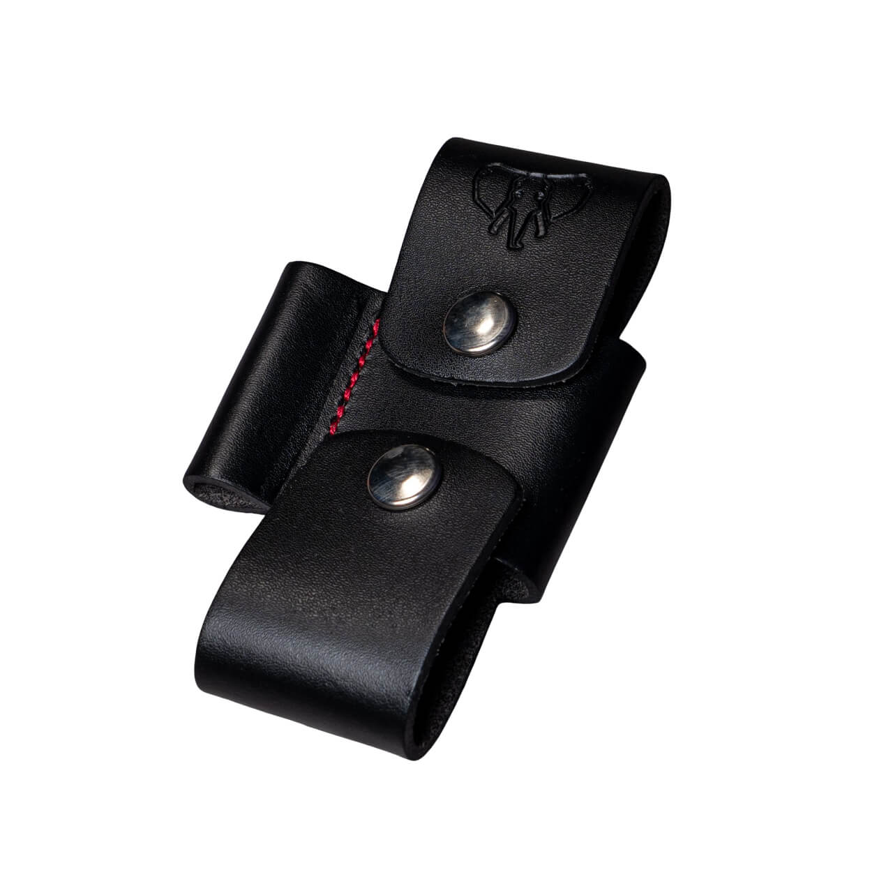 Schwarzer Lederkoppler mit rotem Cudeman-Stoff. 10 cm