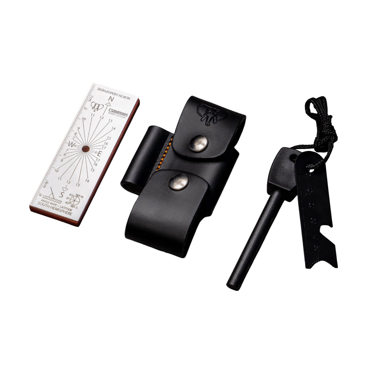 Cudeman Tasche aus Schwarzes Leder und orangefarbenem Stoff mit E...