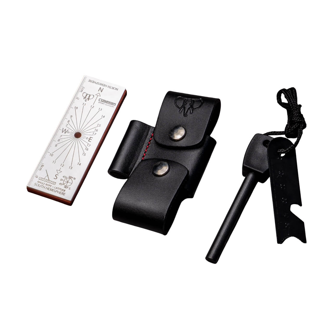 Cudeman Tasche aus schwarzem Leder und rotem Stoff mit Extras. 10...