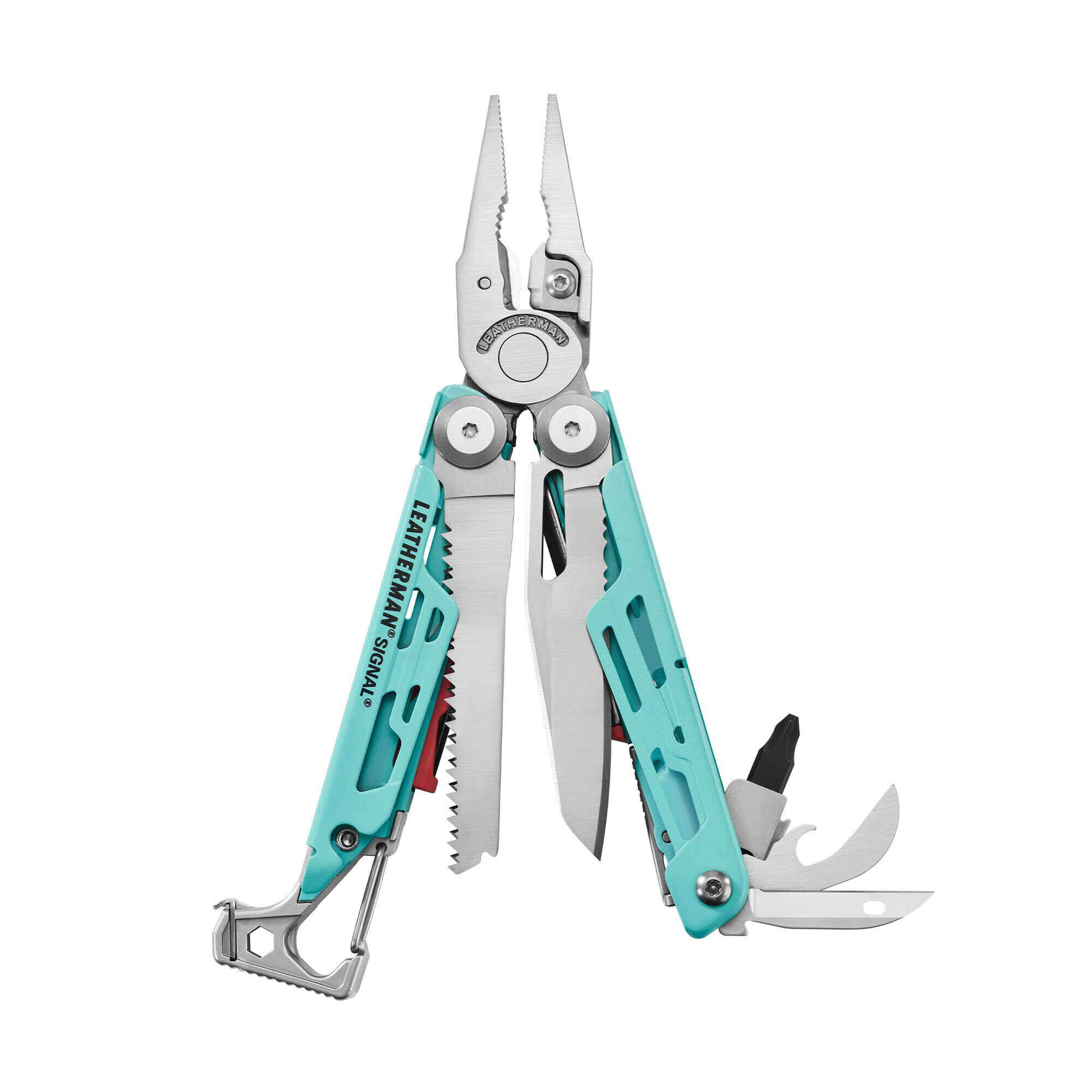 Leatherman Signal Aqua und Grau Multi-Tool-Zange mit schwarzer Ny...