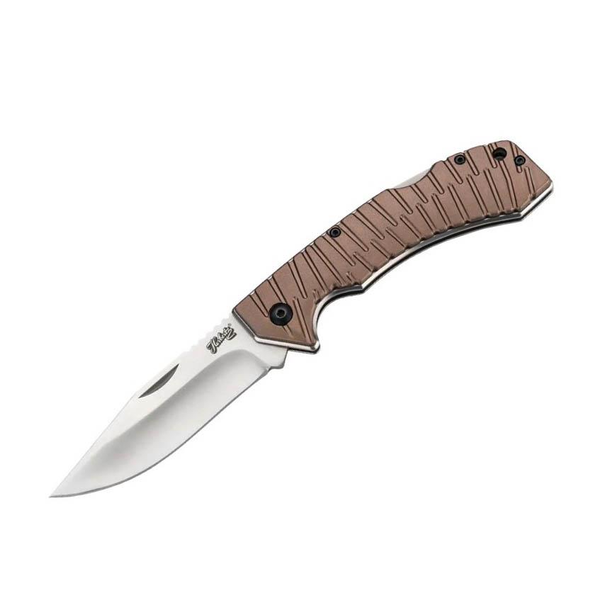 Pocket knife with aluminum handle and 8 cm blade with backlock