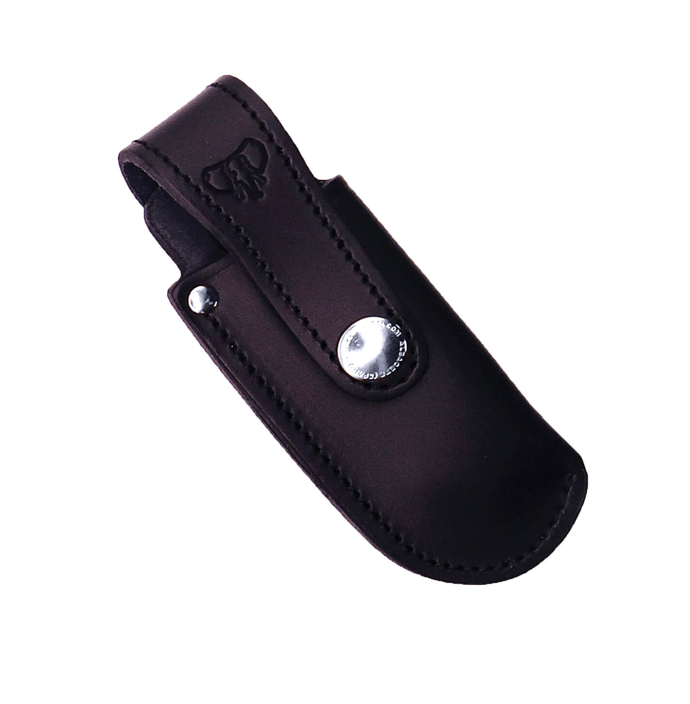 Cudeman Tundra Taschenmesser mit poliertem schwarzem Juma-Griff und schwarzer Lederscheide