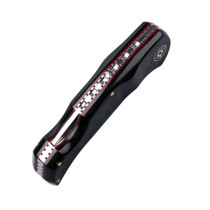 Klappmesser aus der Muela Navalia Damascus-Kollektion mit 3D-Griff aus schwarzem Micarta