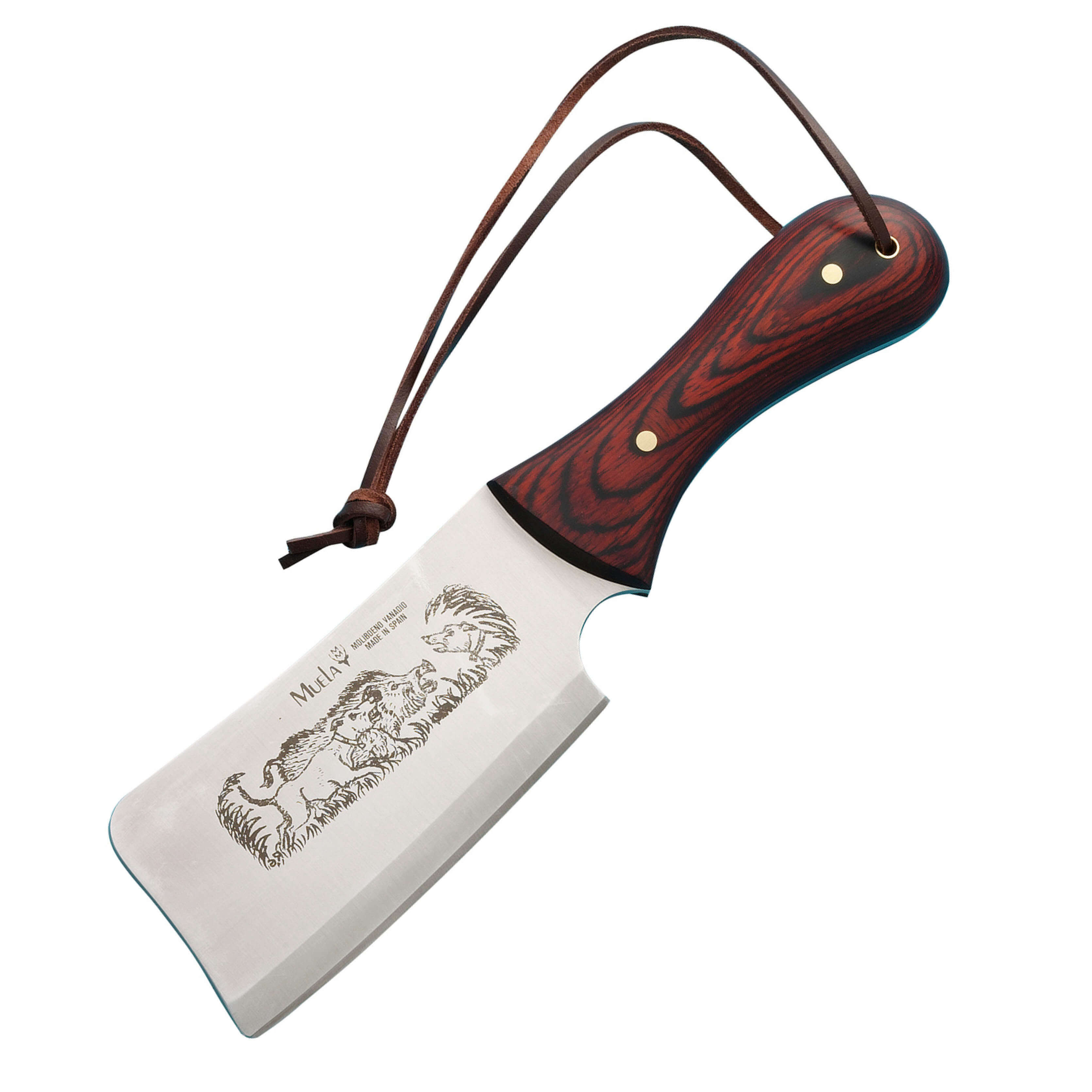 Muela HM Jagdaxt mit Griff aus korallengepresstem Holz