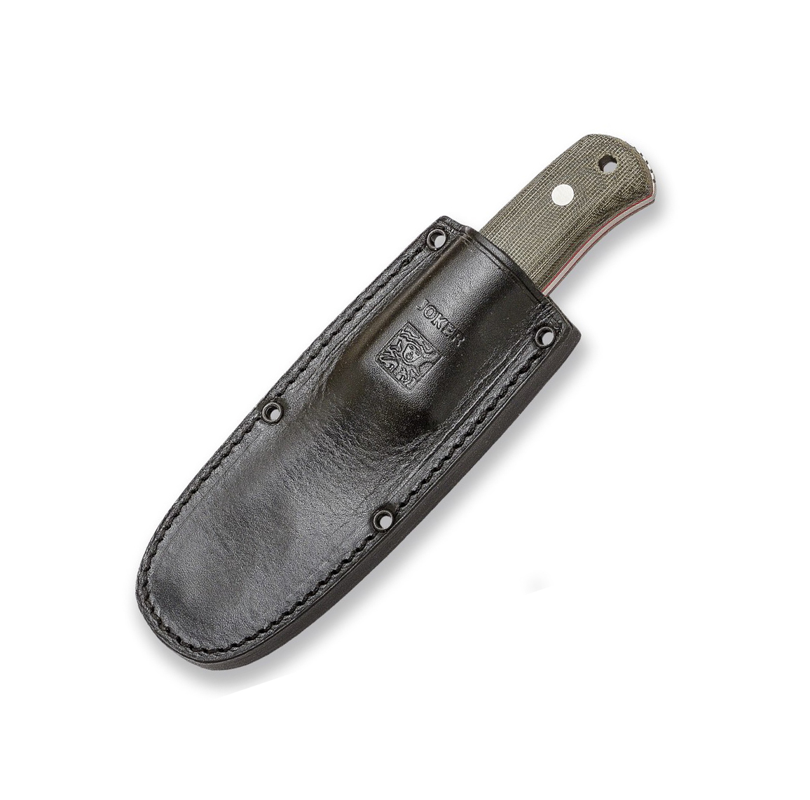 Joker Erizo TS2 con manico in micarta verde. Fodero in pelle incluso.