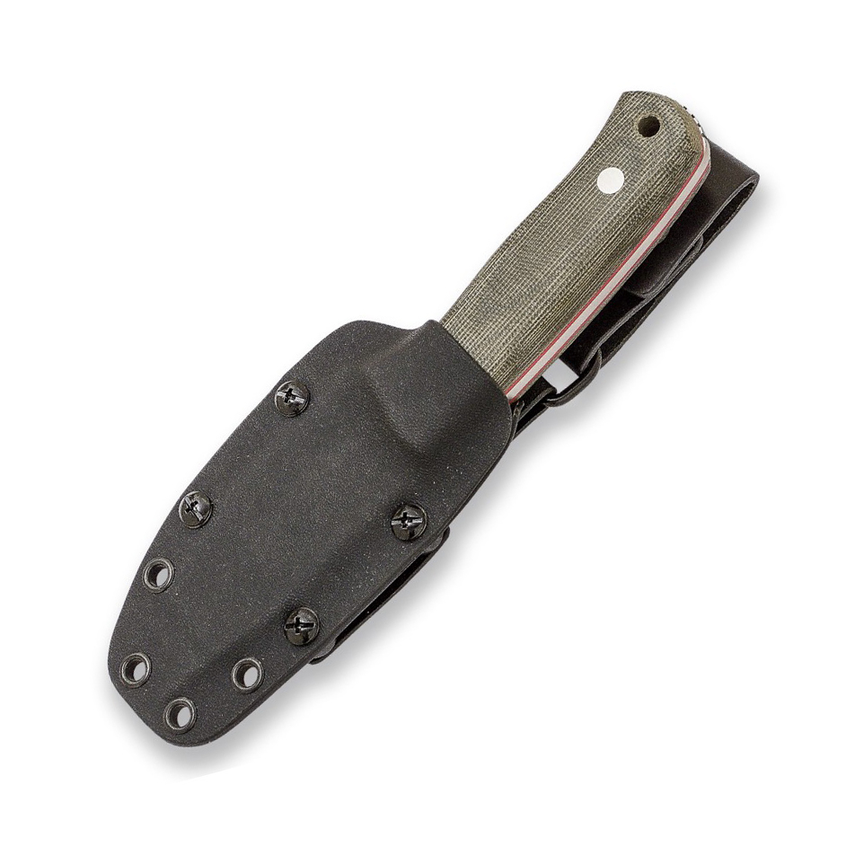 Joker Erizo TS2 com cabo de micarta verde. Bainha em Kydex incluída.