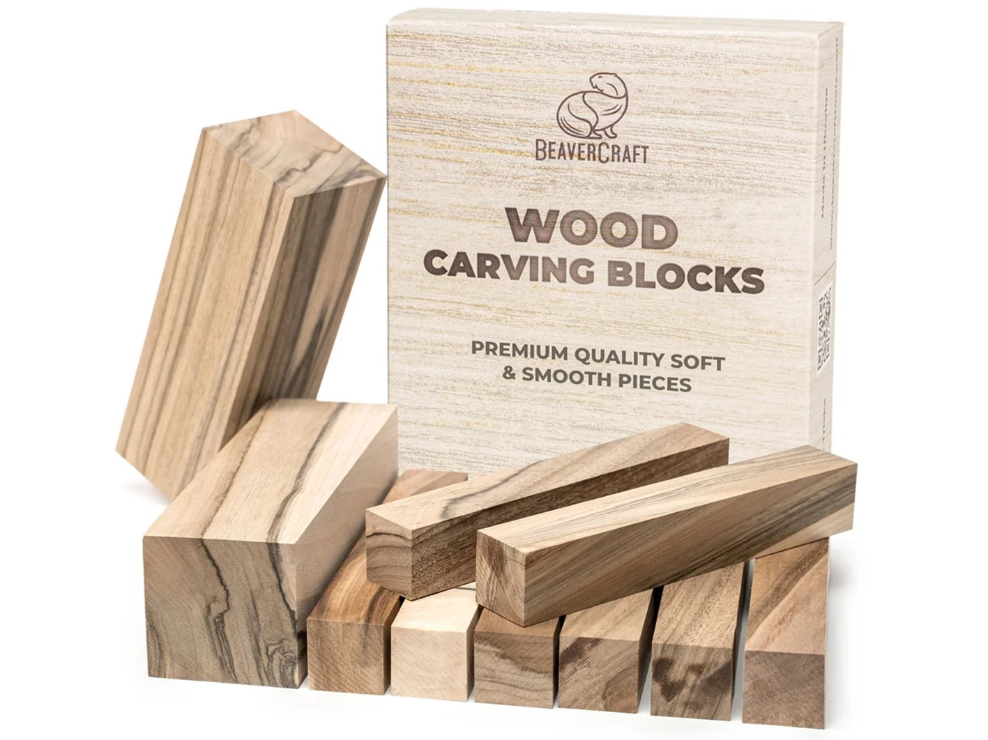 Conjunto de 10 blocos de madeira de nogueira europeia