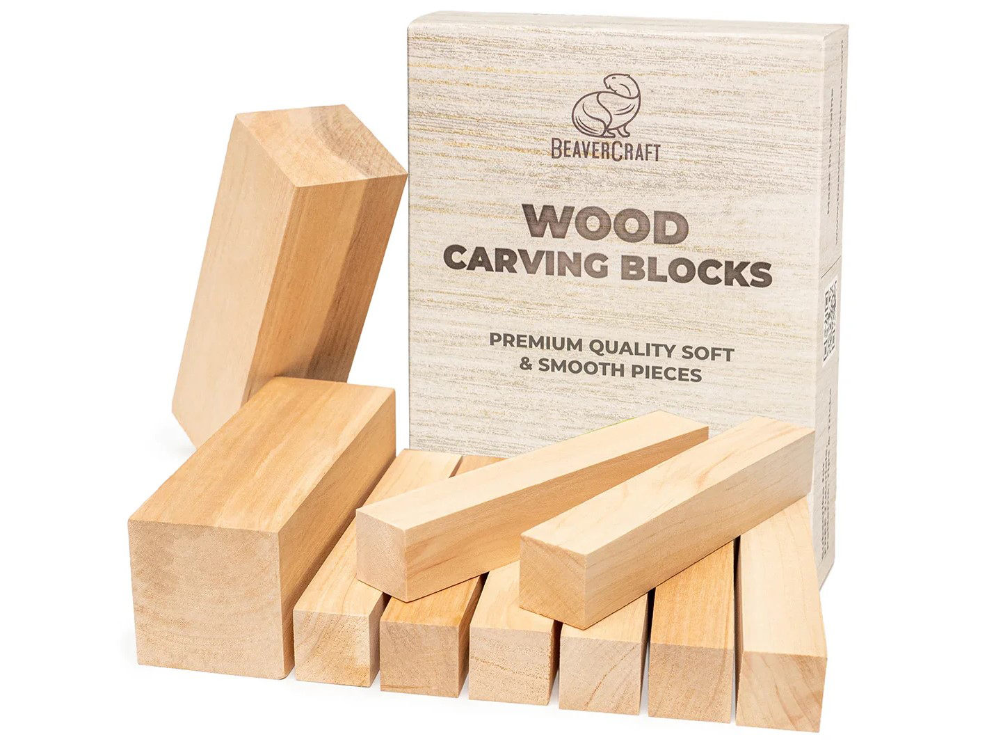 Conjunto de 10 blocos de madeira de amieiro